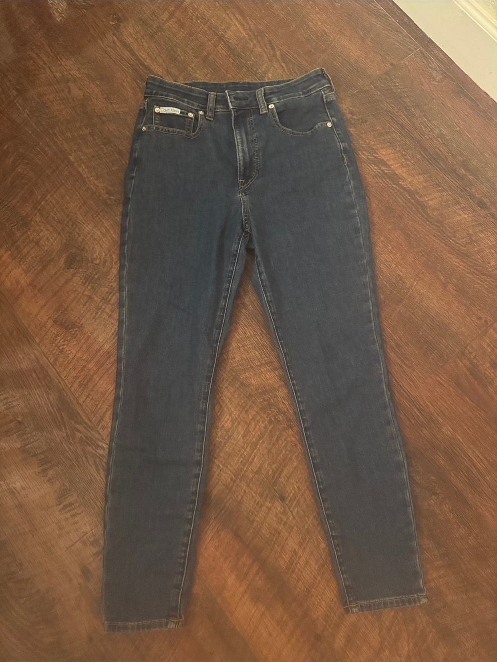 Calvin Klein Women's Skinny Jeans in Dark Blue Denim